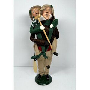 Byers Choice Bob Cratchit & Tiny Tim First Edition 1990 Green Brown Coats Beige